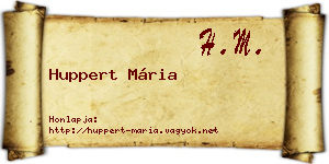 Huppert Mária névjegykártya